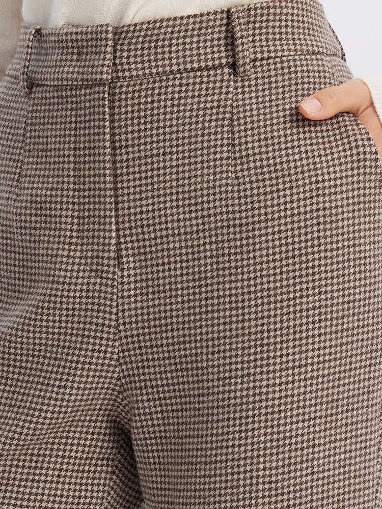 Beige Washable Woolen Pants GOELIA