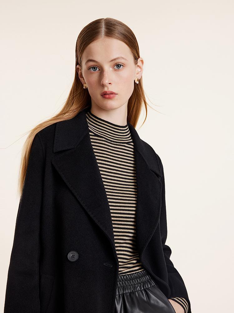 Wool And Cashmere Double-Faced Notched Lapel Coat GOELIA