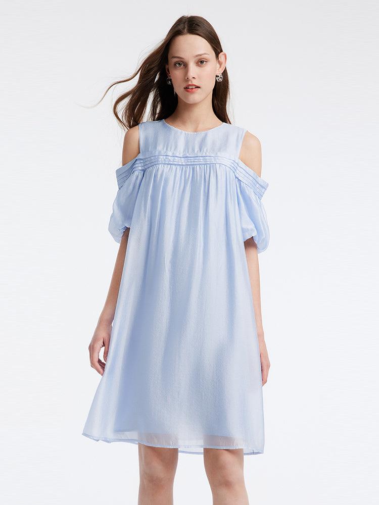 Blue Strapless Dress GOELIA