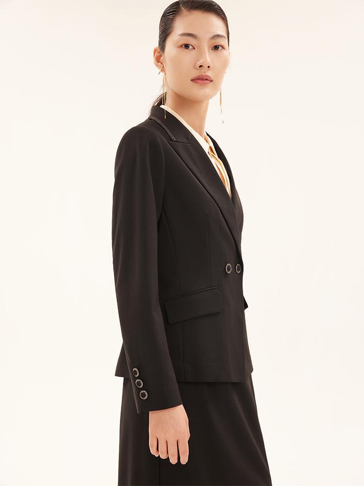 Slim Worsted Wool Blazer GOELIA