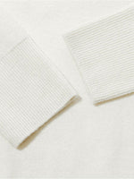 White Wool Sequins Seamless Mock Neck Sweater GOELIA