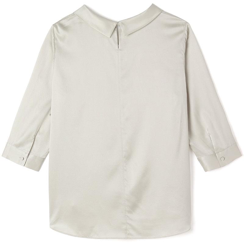 Mulberry Silk Lapel Collar Shirt GOELIA