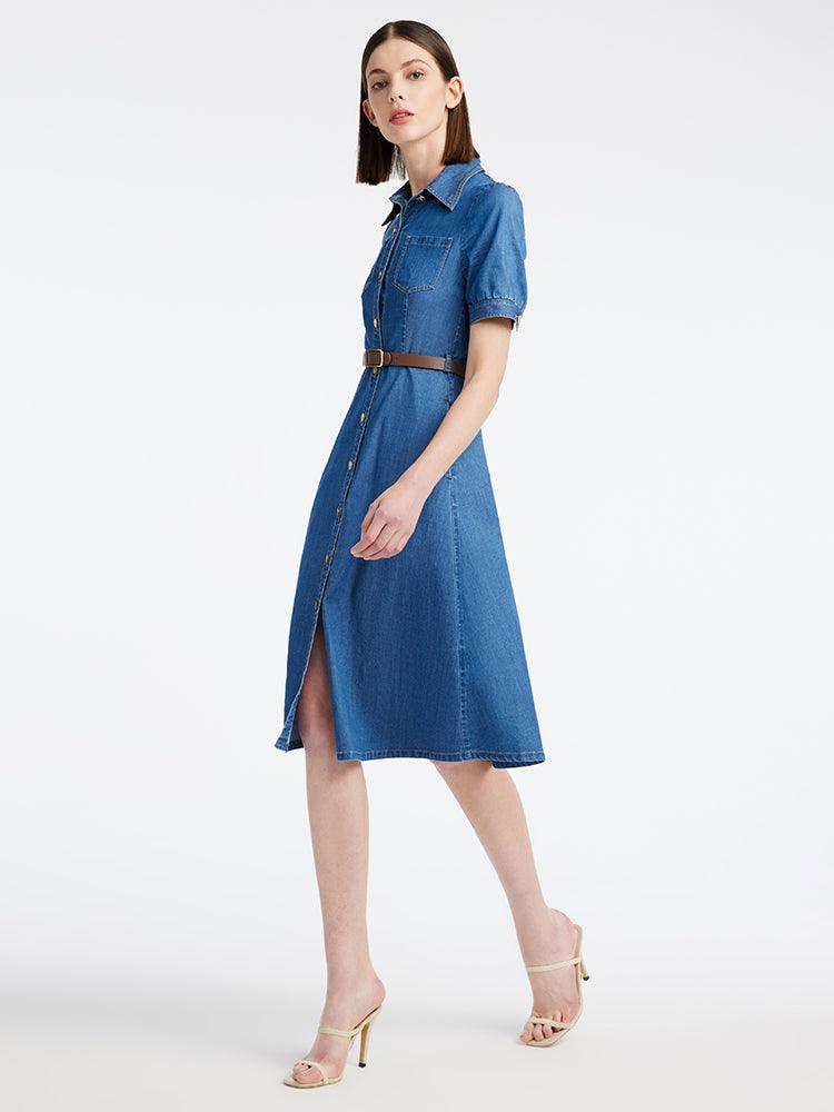 Tencel Denim Shirt Dress GOELIA