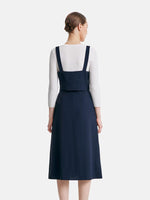 Dark Navy Three-Piece Suit (Vest + Half Skirt + Lining) GOELIA