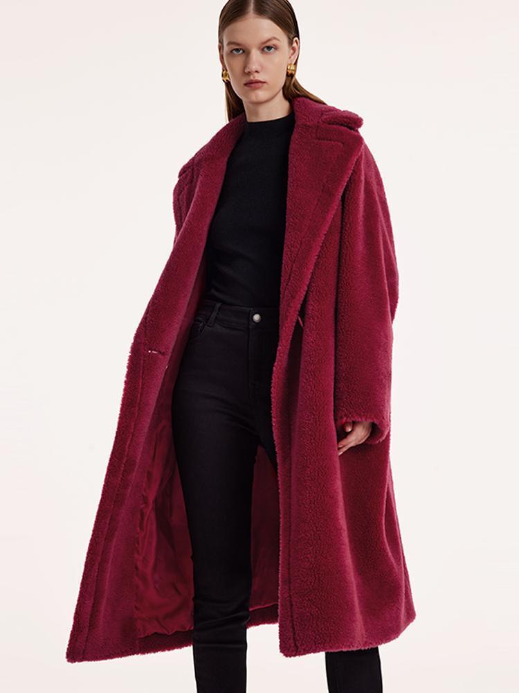 Teddy Lamb Wool Lapel Oversized Coat GOELIA