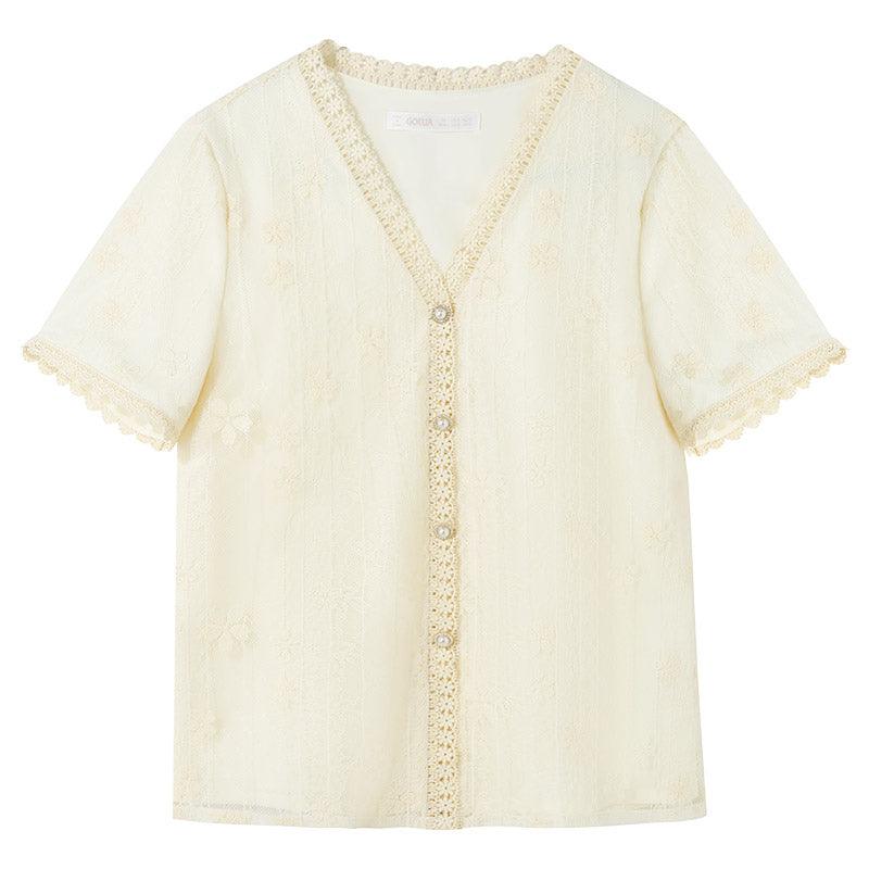 Embroidered Mesh Top GOELIA