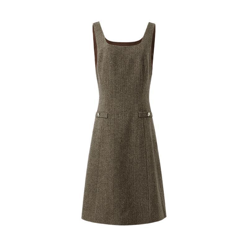 Retro Washable Woolen Tank Dress GOELIA