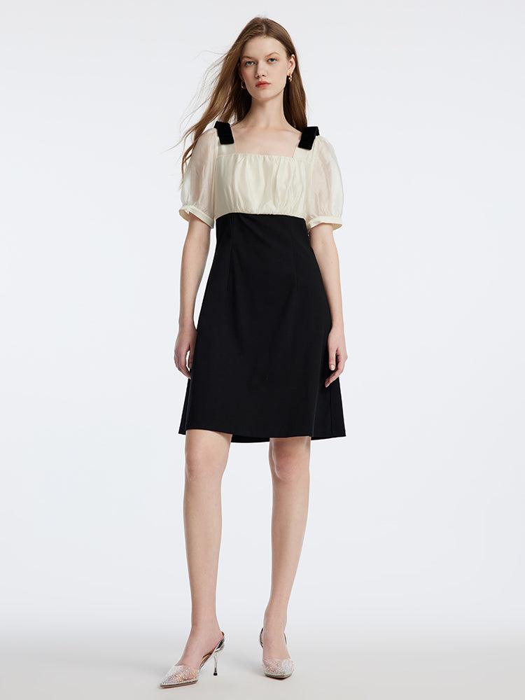 Square Neck High Waist Dress GOELIA