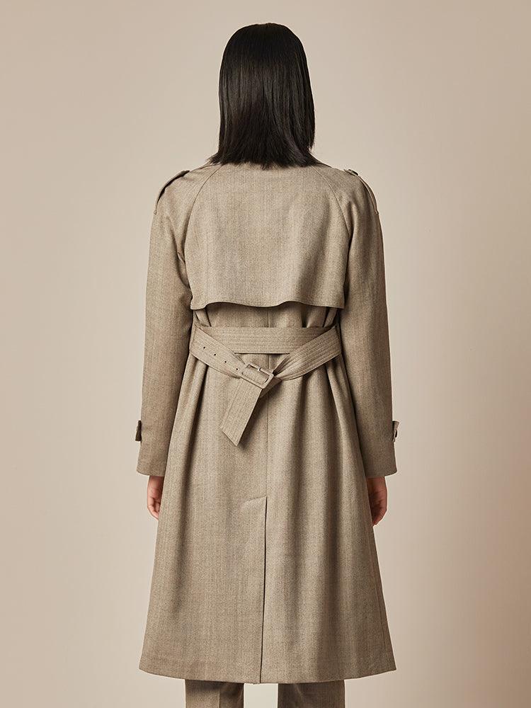 Washable Woollen Trench Coat GOELIA