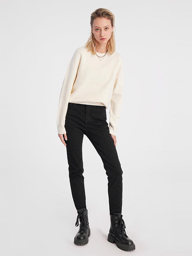 Black High-Waist Sheath Jeans GOELIA