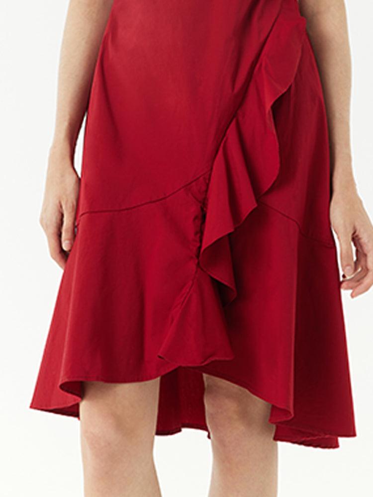 V-Neck Ruffle Dress GOELIA