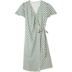 16 MM Pure Silk Polka Dots Printed Tea Dress GOELIA