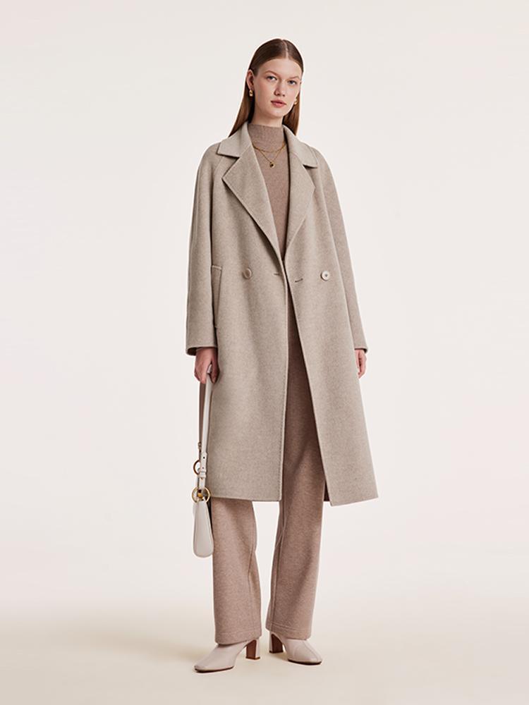 Wool Notched Lapel Double-Faced Coat GOELIA