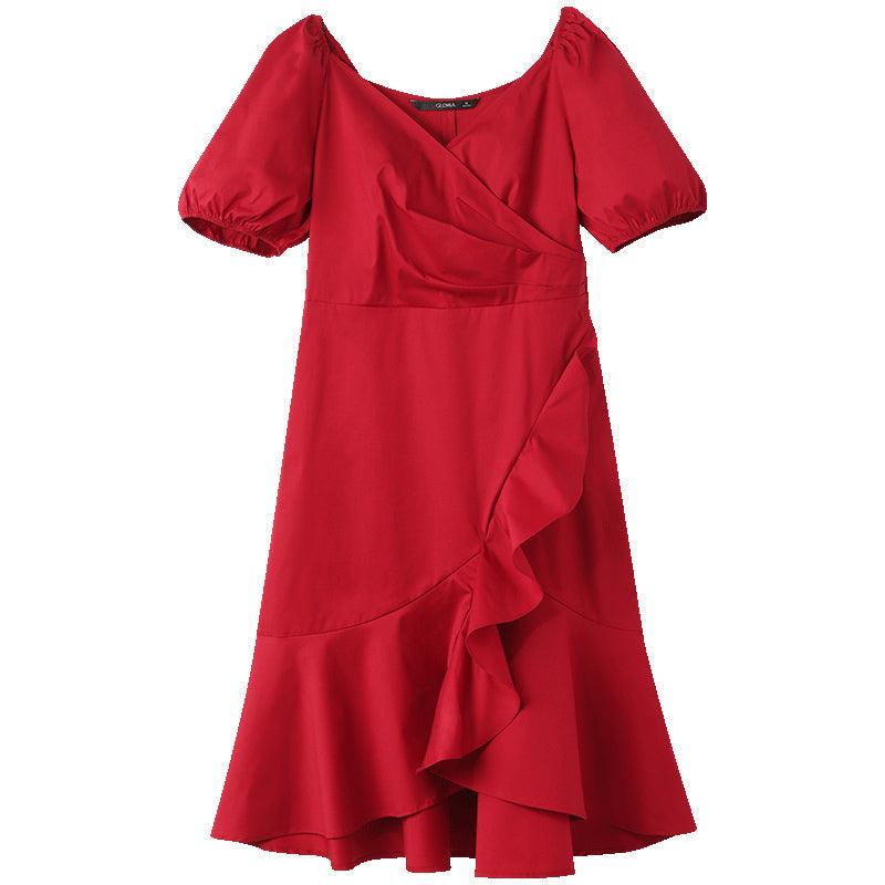 V-Neck Ruffle Dress GOELIA