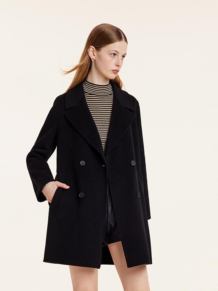 Wool And Cashmere Double-Faced Notched Lapel Coat GOELIA