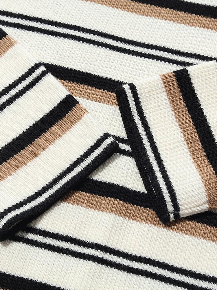 Machine Washable Wool Striped Sweater GOELIA