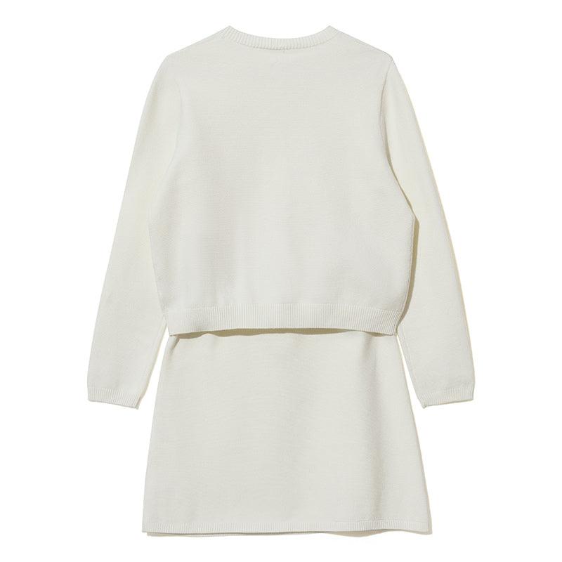 White Tencel Cardigan And Skirt Two-Piece Suit GOELIA