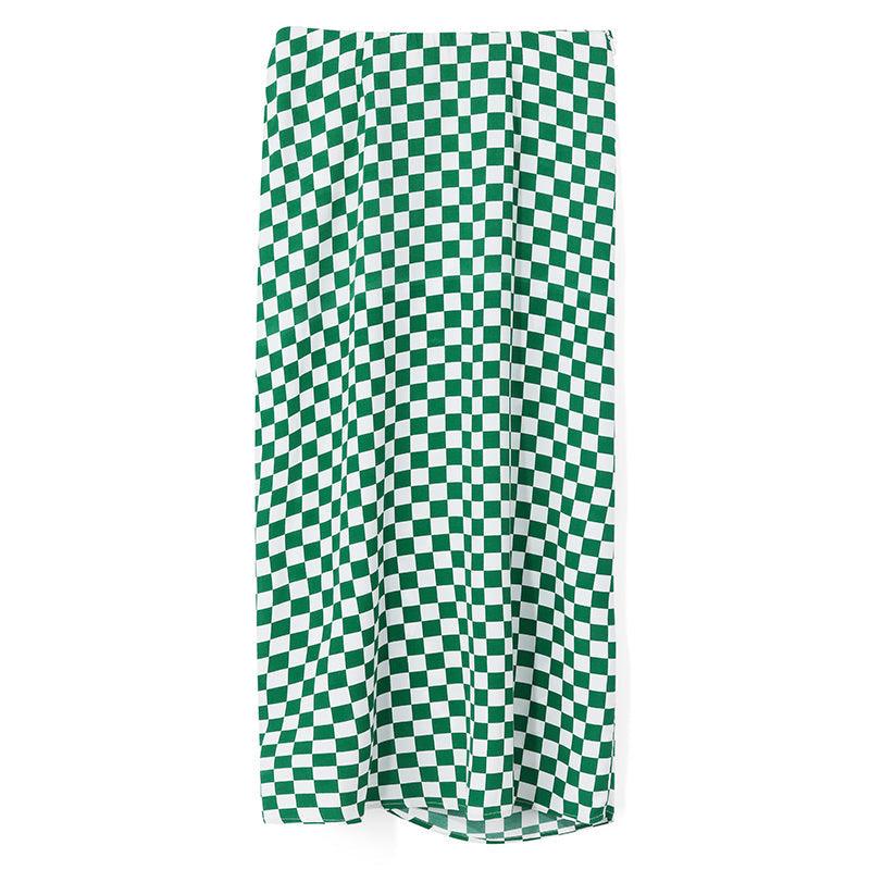 Plaid Checkerboard Mid-Calf Skirt GOELIA