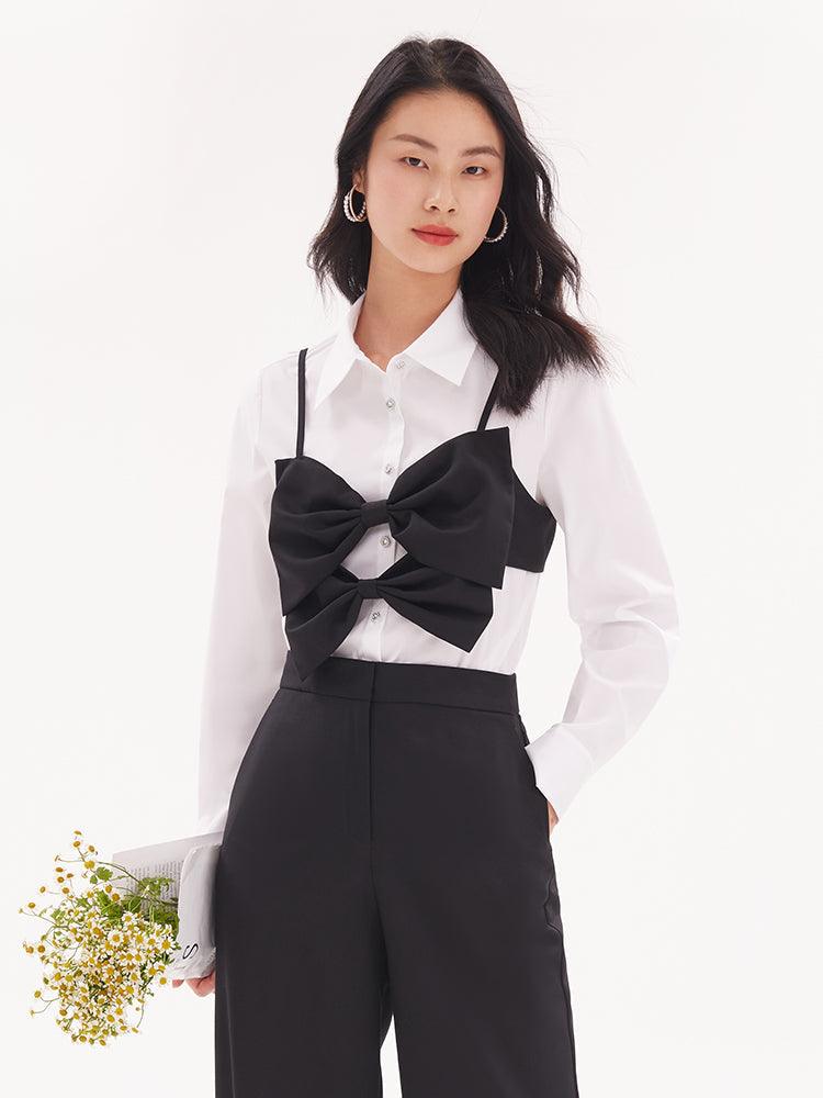 Bow Vest Two-piece Shirt GOELIA