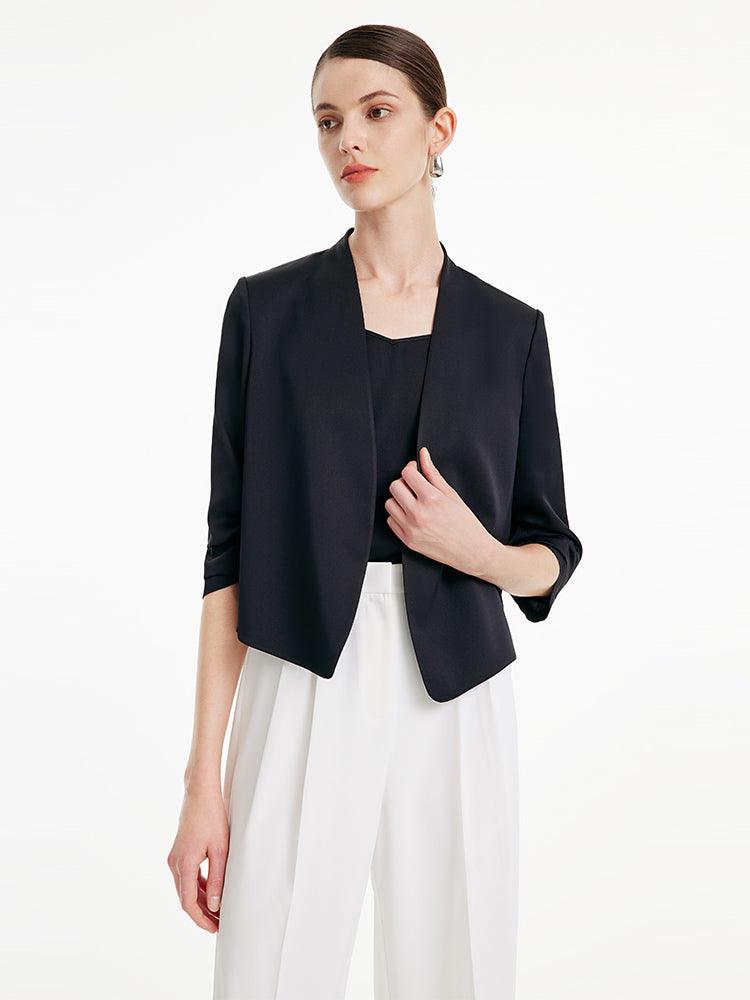 22 Momme Silk Cropped Blazer GOELIA