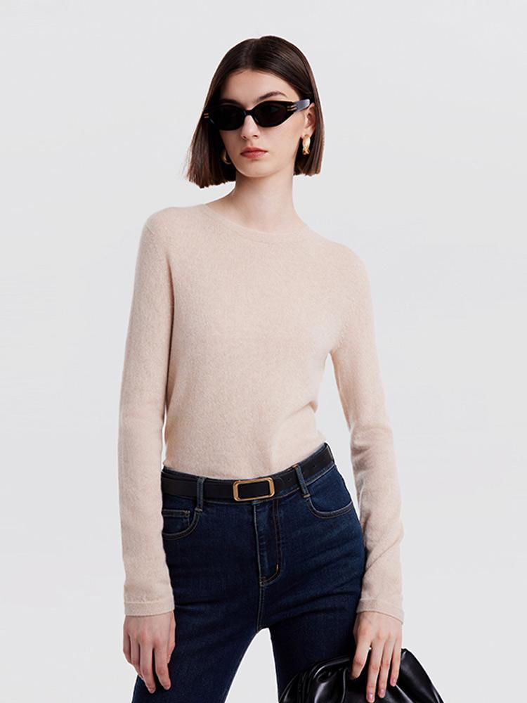 Seamless Cashmere Crew Neck Sweater GOELIA