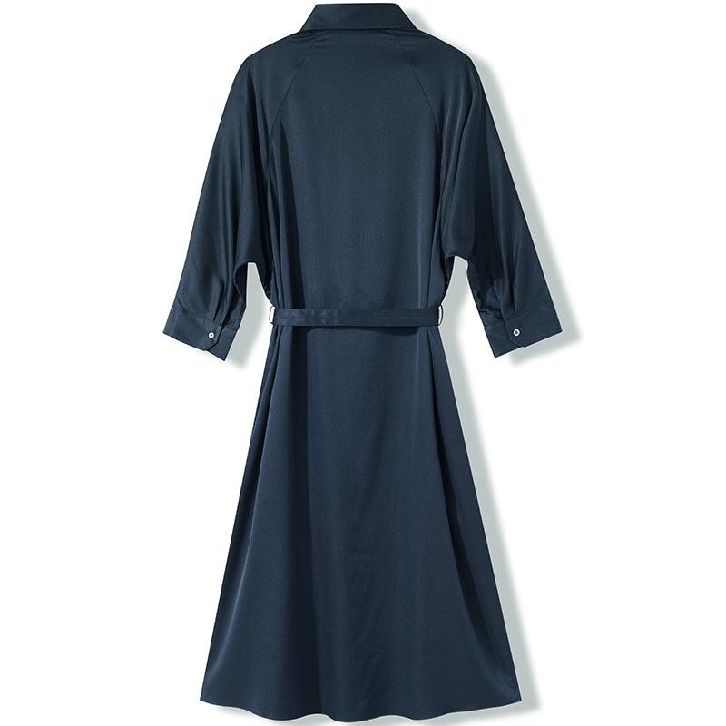 Silk Shirt-Style Oversized Dress GOELIA