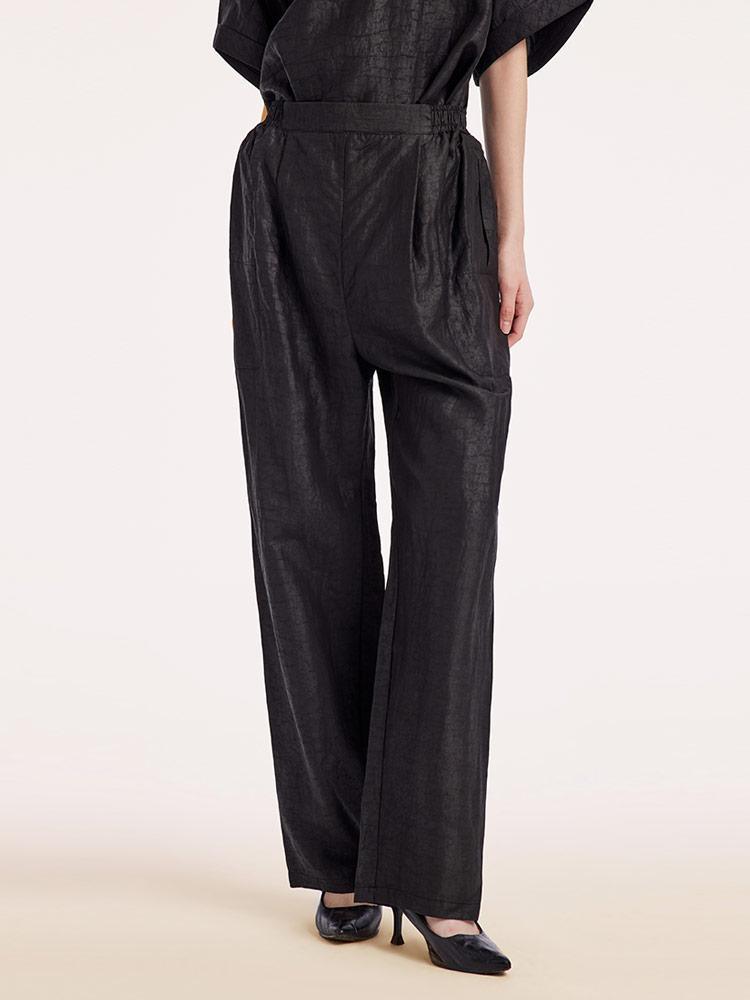 18 Momme Xiang Yun Silk Straight Pants GOELIA