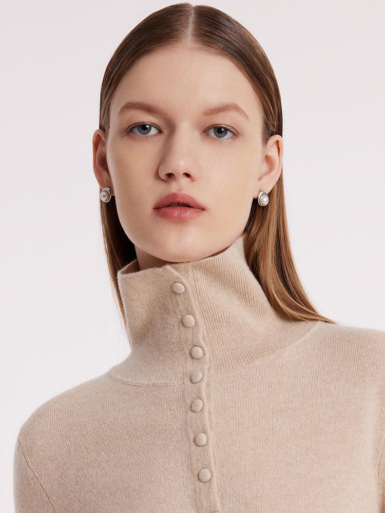 Pure Cashmere Polo Neck Sweater GOELIA