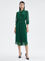 10 MM Silk Shirt Mid-Calf Dress GOELIA
