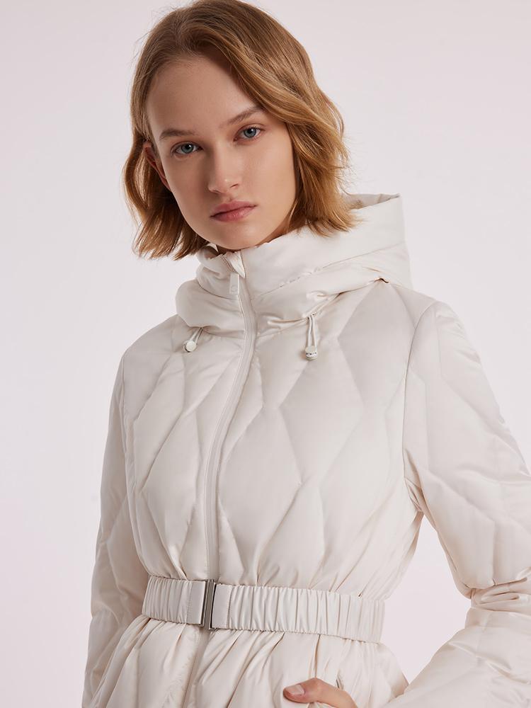 White Hooded Goose Down Garment GOELIA