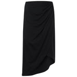 Knitted Ruched Asymmetric Hem Skirt GOELIA