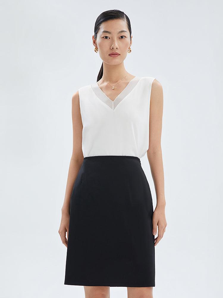 Tencel Knitted Fitted Half Skirt GOELIA