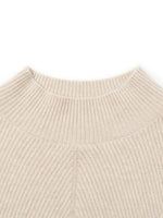 Beige Pure Cashmere Mock Neck Sweater GOELIA