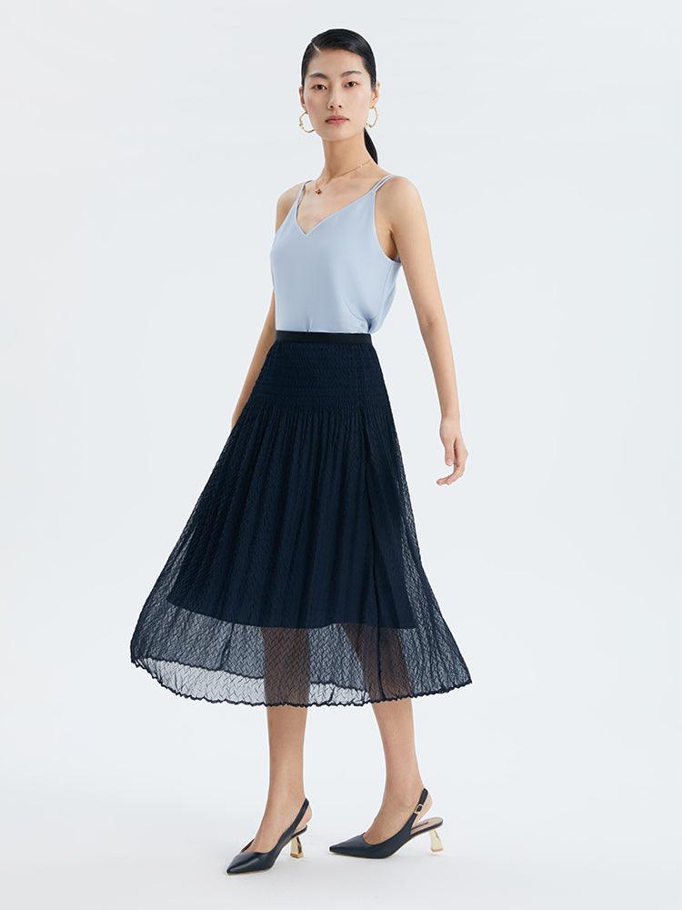 Double-Layer Hand-Pleated Skirt GOELIA