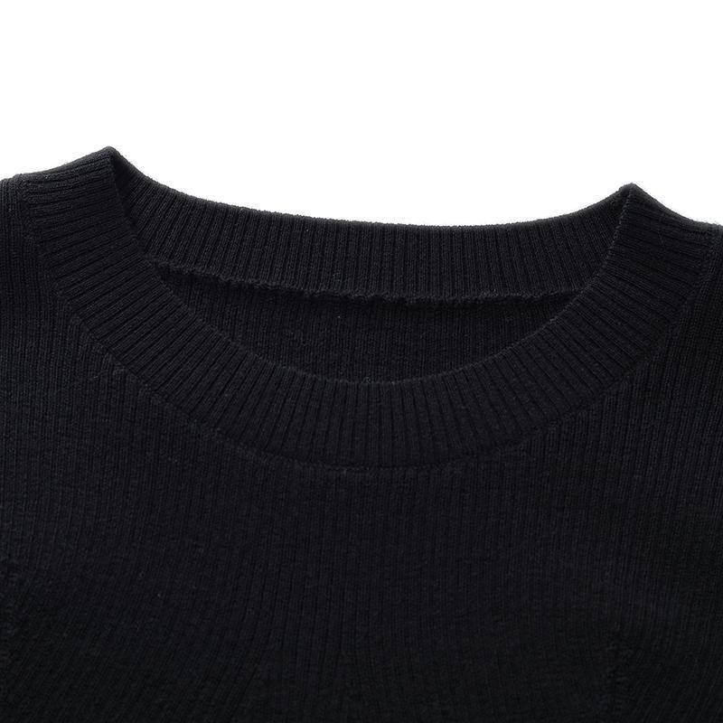 Detachable Sleeve Woolen Round Neck Sweater GOELIA