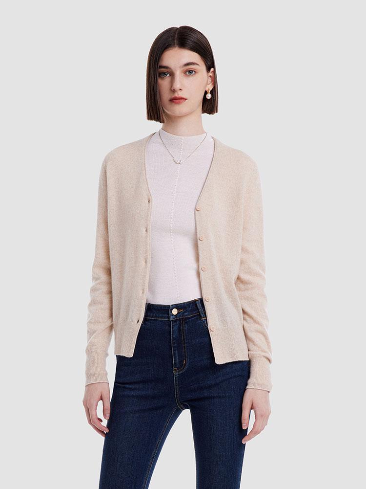 Solid Seamless Cashmere Cardigan GOELIA