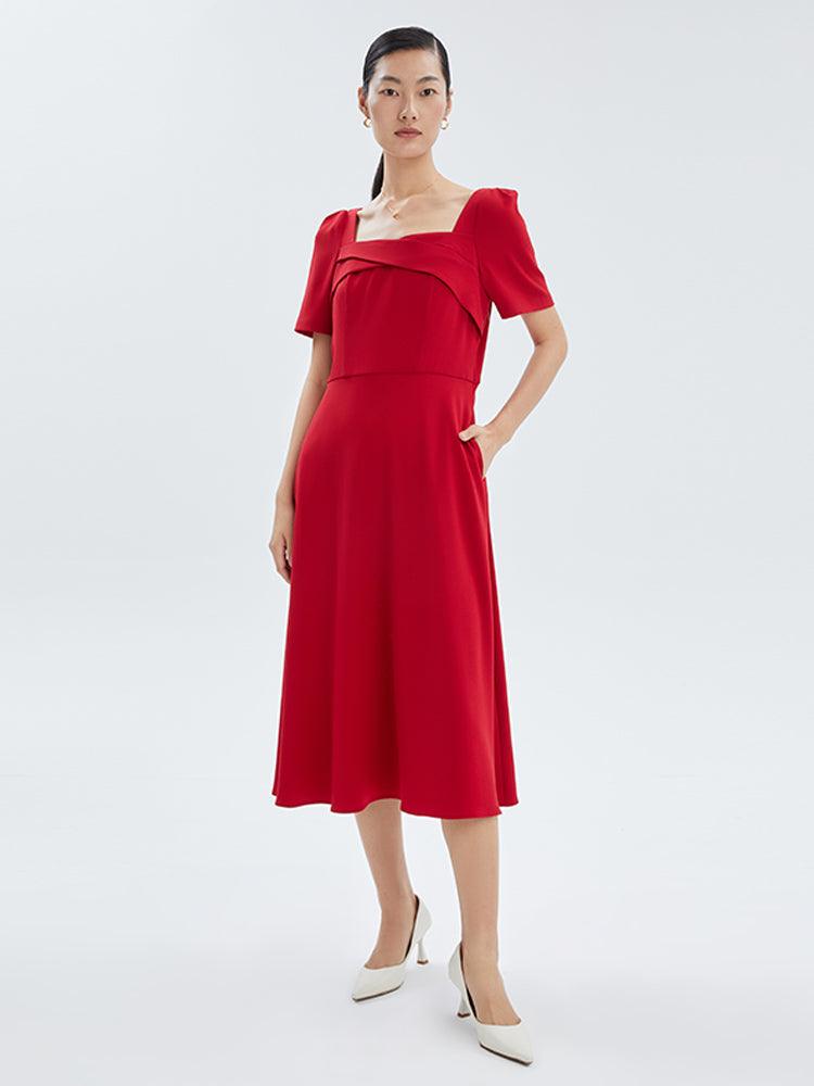 Triacetate Square-Neck Gown GOELIA