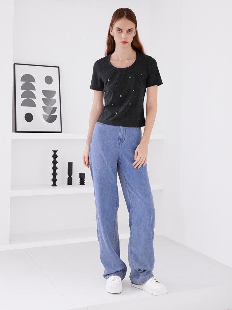 Denim Blue Full-Length Jeans GOELIA