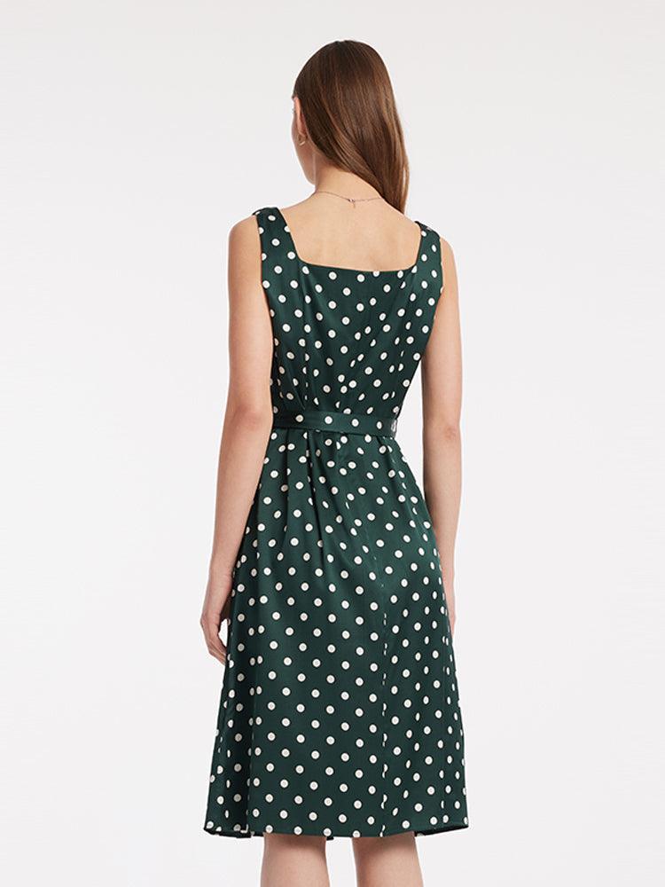 16 MM Pure Silk Polka Dots Dress GOELIA