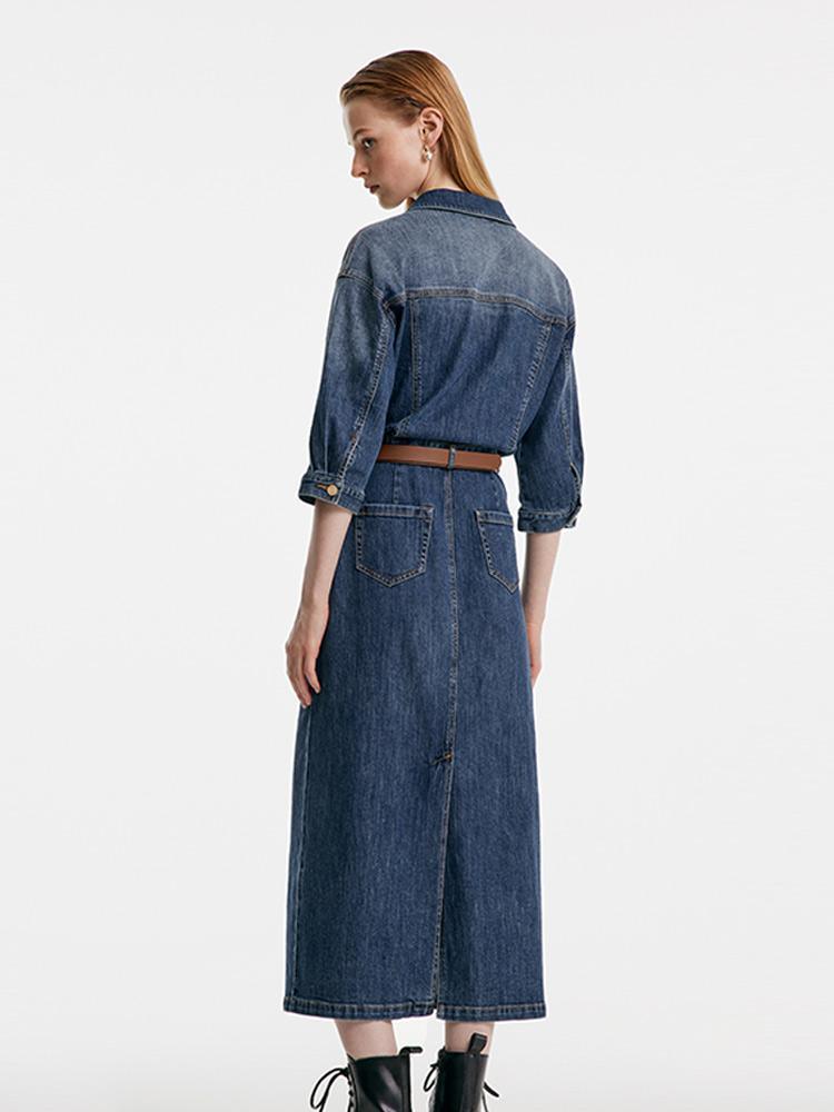 Shirt-Style Denim Dress GOELIA