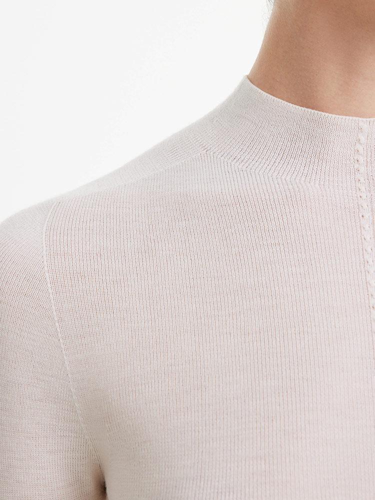 Seamless Woolen Mock Neck Sweater GOELIA