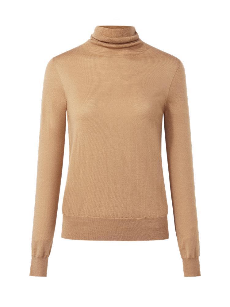 Machine Washable Wool Seamless Turtleneck Sweater GOELIA