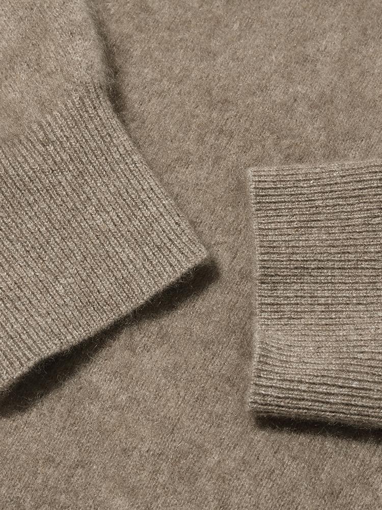 Pure Cashmere Zippered Lapel Sweater GOELIA