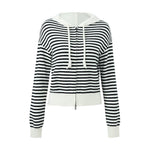Woolen Striped Hooded Cardigan GOELIA