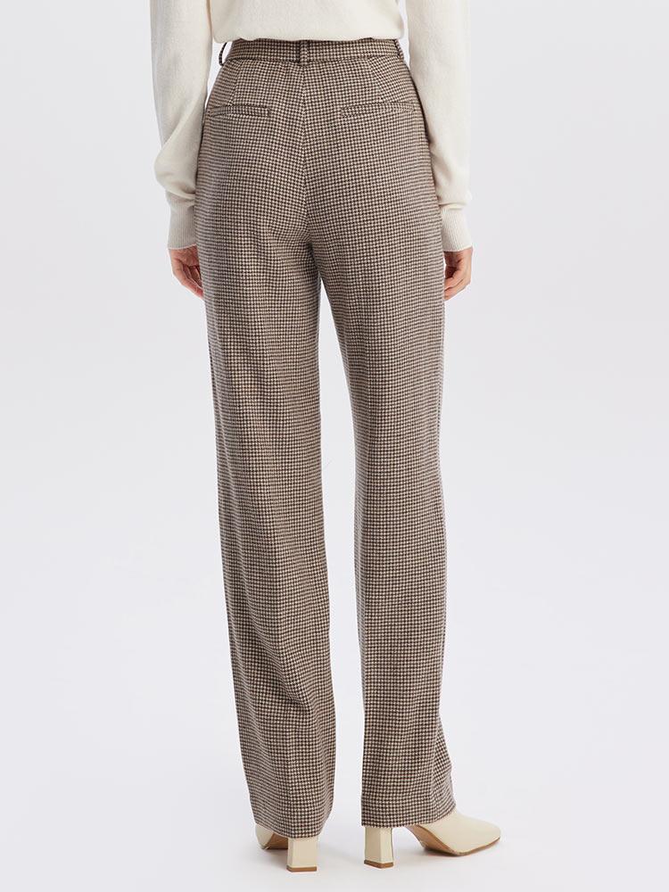 Beige Washable Woolen Pants GOELIA