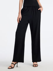 Black Straight Full Length Pants GOELIA