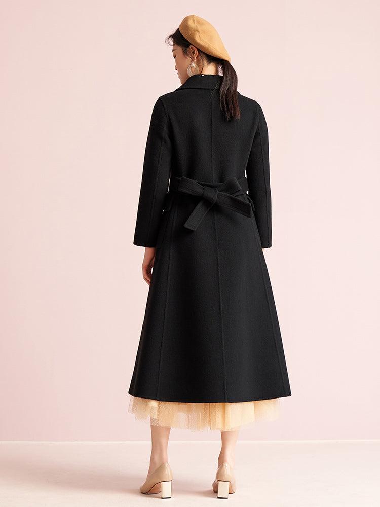 Black Slim Cashmere Overcoat GOELIA