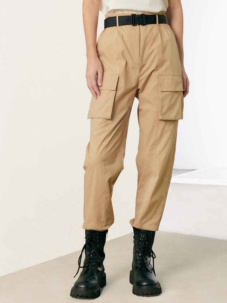 Khaki Street-Style Pants GOELIA