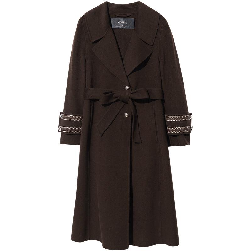 Single-Breasted Wool Double Woolen Coat GOELIA