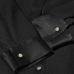 Hollow Black Triacetate Coat & Vest Dress GOELIA